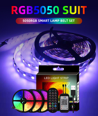 Cor do RGB das luzes de tira 5050 do diodo emissor de luz de USB 5V Smart para o certificado do CE do fundo da tevê